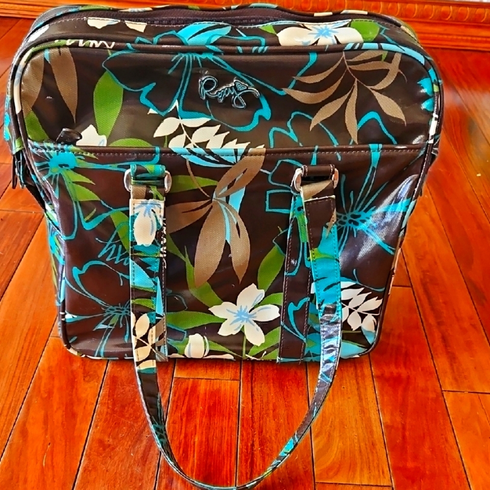 Roxy Floral Brown and Blue Women's Carry-On Bag